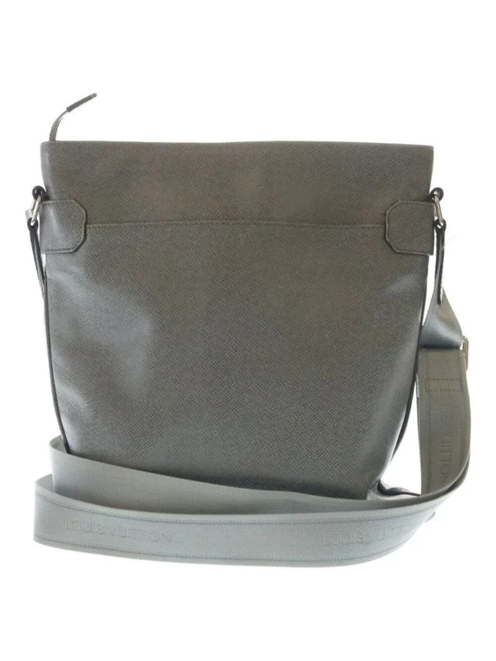 Louis Vuitton Taiga Sasha Shoulder Bag Gray Leather Silver
